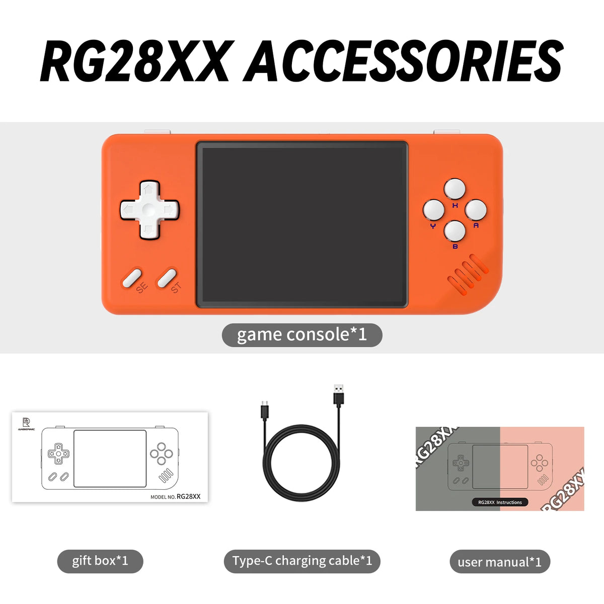 Anbernic RG28XX 2.83'' IPS Portable Handheld Game Players Linux System Retro Video Games Console Mini Arcade PS1 GB GBA