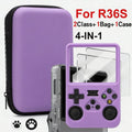 For R36S/R35XX Game Console Storage Bag EVA Hard Portable Protective Case Accessories R36S Silicone Cover, Screen Protector Film