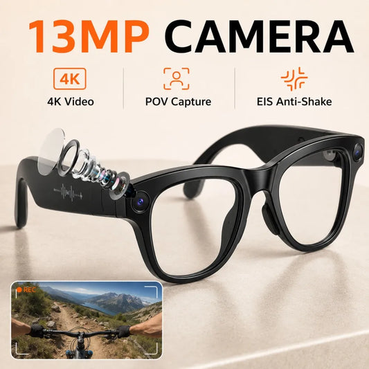 New AI Smart Glasses 13MP HD Camera 1200P Video  Multiple Languages Translation WiFi Sunglasses Bluetooth Call Music Men Women