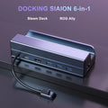 Steam Deck Dock 6 in 1 Steam Deck/Rog Ally 2023 Docking Station Stand  3*USB 3.0 HDTV 4K@60Hz Gigabit Ethernet PD 100W Hub