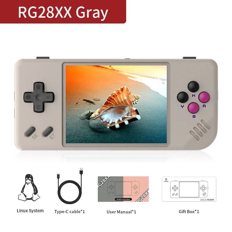 ANBERNIC RG28XX Mini Handheld Game Console 2.83" 640*480 IPS Screen Linux System Supports E-book TV-HDMI-Output 32GB No Games