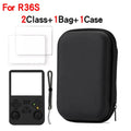 For R36S/R35XX Game Console Storage Bag EVA Hard Portable Protective Case Accessories R36S Silicone Cover, Screen Protector Film