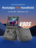 POWKIDDY V90S Retro Handheld Game Console 3.5 lnch 4:3Dual Type-C Long IPS Screen A133 Plus Flip Battery Life Cheap Kid Gift New