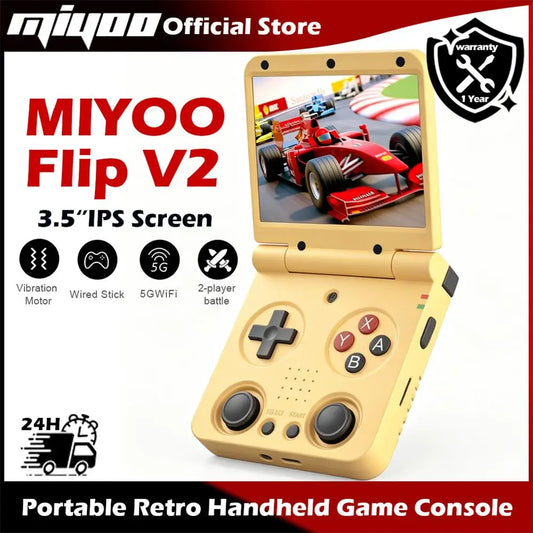 iGameConsole MIYOO Best Premium Retro Handheld Console 2026 | 10000 Preloaded GBA SNES PS1 Games Plug and Play | Back to School Gift for Kids Adults Dad | 2.8 Inch IPS OnionOS 64GB Emulator Console | Nostalgic Classic Gaming Childhood Memories