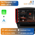 Jundof Android 16 Car Radio For Peugeot 107 Toyota Aygo Citroen C1 2005-2014 Stereo Carplay GPS Navi Multimedia Player No 2 Din