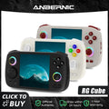 Anbernic RG Cube Retro Handheld Game Console 64bit Android 13 Unisoc T820 3.95 Inch IPS Screen Hall Joystick RGB Lighting Effect