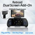 For RP6 RP5 ODIN3  Retroid Dual Screen Add-on Expand 5.5 Inch Oled Screen Back Clip Design With TypeC Plug
