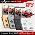 MIYOO Flip V2 Retro Handheld Game Console With Metal Hinge 3.5'' IPS Screen Compact Portable Game Machine Dual Analog Sticks Gif