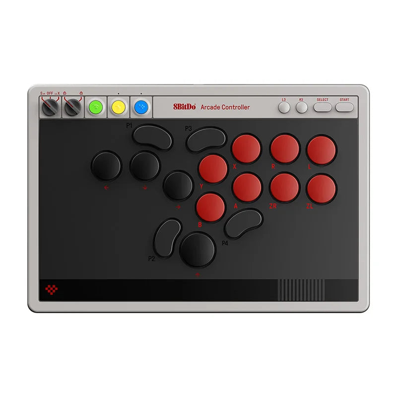 8BitDo All-Button Wireless Arcade Controller for Switch 1/2 & Windows, Low-profile Mechanical Switches, 4 Programmable Buttons