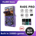 FLLBW R40S Rro Retro Handheld Video Game Console 3.5 Inch IPS Screen Pocket Video Player 30000+ Games 256GB