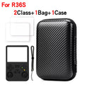 For R36S/R35XX Game Console Storage Bag EVA Hard Portable Protective Case Accessories R36S Silicone Cover, Screen Protector Film