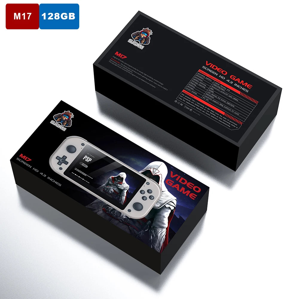 BOYHOM M17 Retro Handheld Video Game Console Open Source Linux System 4.3 Inch IPS Screen Portable Pocket Video Player 64GB