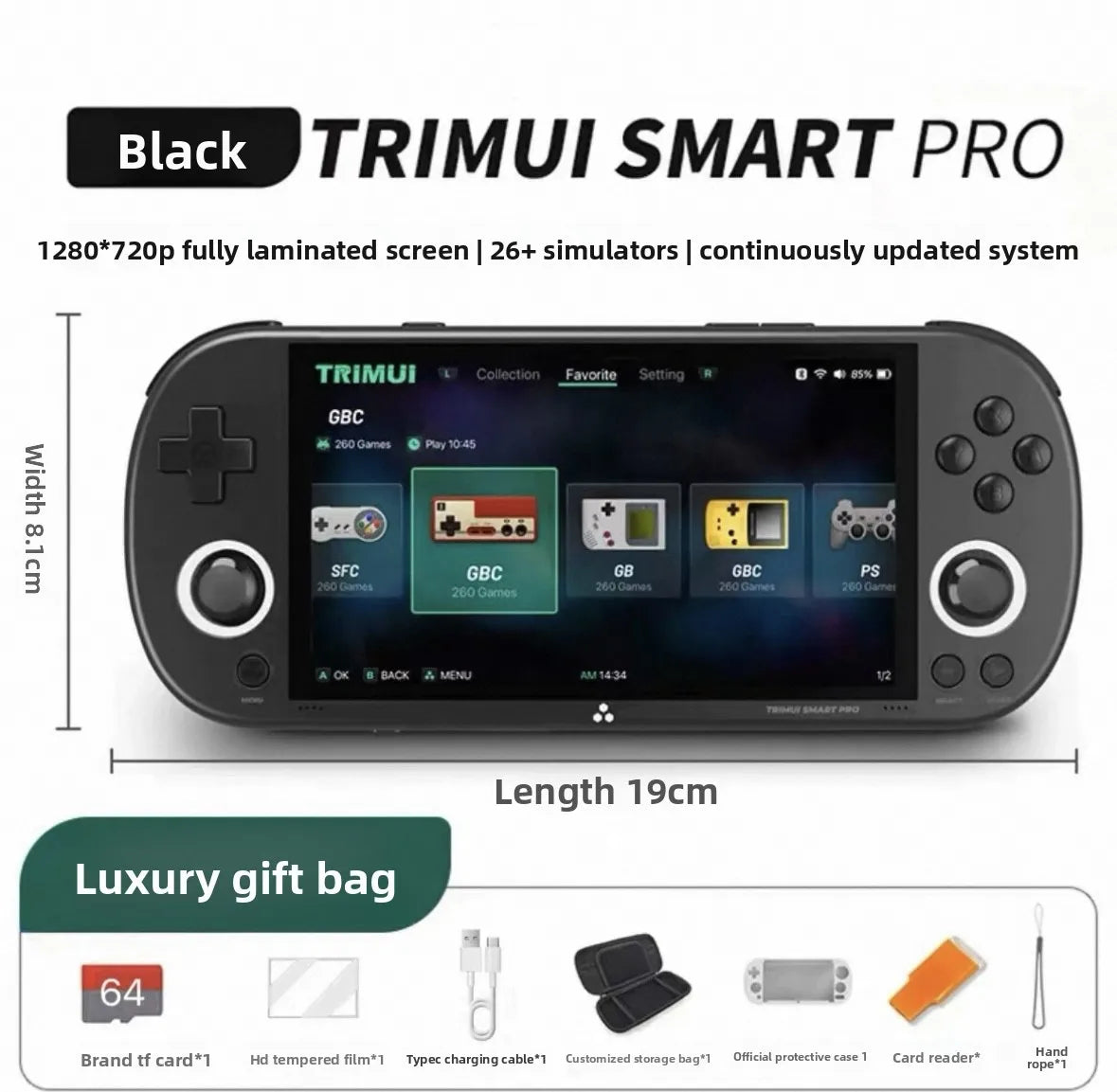 TRIMUI SMART PRO Open Source Handheld PC FC Classic Arcade GBA Handheld Game Console