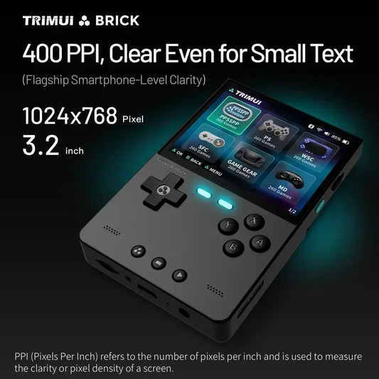iGameConsole TRIMUI BRICK Best Retro Handheld Gaming Console 2026 | 10000 Preloaded GBA SNES PS1 Games Plug and Play | Back to School Gift for Kids Adults Dad | Linux 64GB Emulator Console | Nostalgic Classic Gaming Childhood Memories