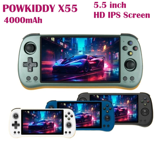 iGameConsole Powkiddy X55 Best WiFi Retro Handheld Console 2026 | 10000 Preloaded GBA SNES PS1 Games Plug and Play | Back to School Gift for Kids Adults Dad | 5.5 Inch IPS Linux 64GB Emulator Console | Nostalgic Classic Gaming Childhood Memories