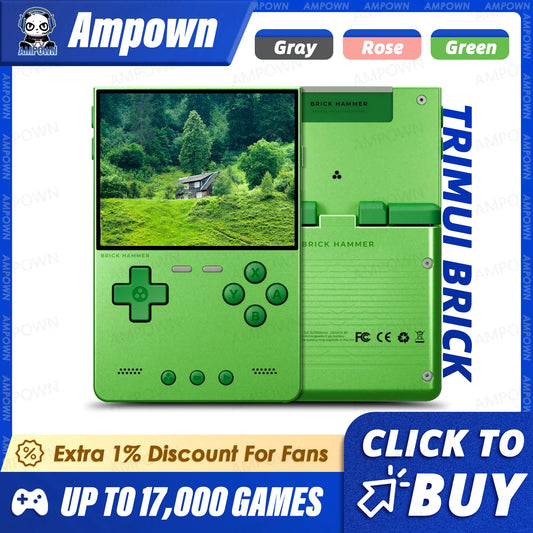 iGameConsole TRIMUI BRICK Best Retro Handheld Gaming Console 2026 | 10000 Preloaded GBA SNES PS1 Games Plug and Play | Back to School Gift for Kids Adults Dad | Linux 64GB Emulator Console | Nostalgic Classic Gaming Childhood Memories