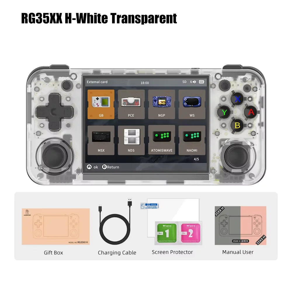 ANBERNIC RG35XX H Retro Handheld Game Console  RG35XXH 3.5Inch IPS Screen Linux System Video Game Console Preinstalled PSP Game
