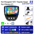 Android 16 2 Din Car Multimedia Player For Peugeot 107 Toyota Aygo Citroen C1 2005-2014 Head Unit Stereo GPS Navigation BT WIFI
