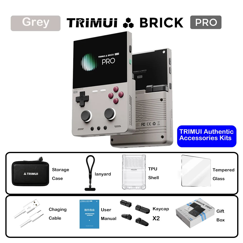TrimUI Brick Pro Linux Open Source Handheld Console 3.95" Retro Game Player Portable Video Gift for Gamers
