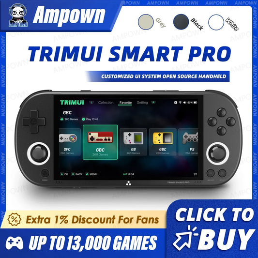 iGameConsole Trimui Smart Best Premium Retro Handheld Console 2026 | 10000 Preloaded GBA SNES PS1 Games Plug and Play | Back to School Gift for Kids Adults Dad | Linux 64GB Emulator Console | Nostalgic Classic Gaming Childhood Memories