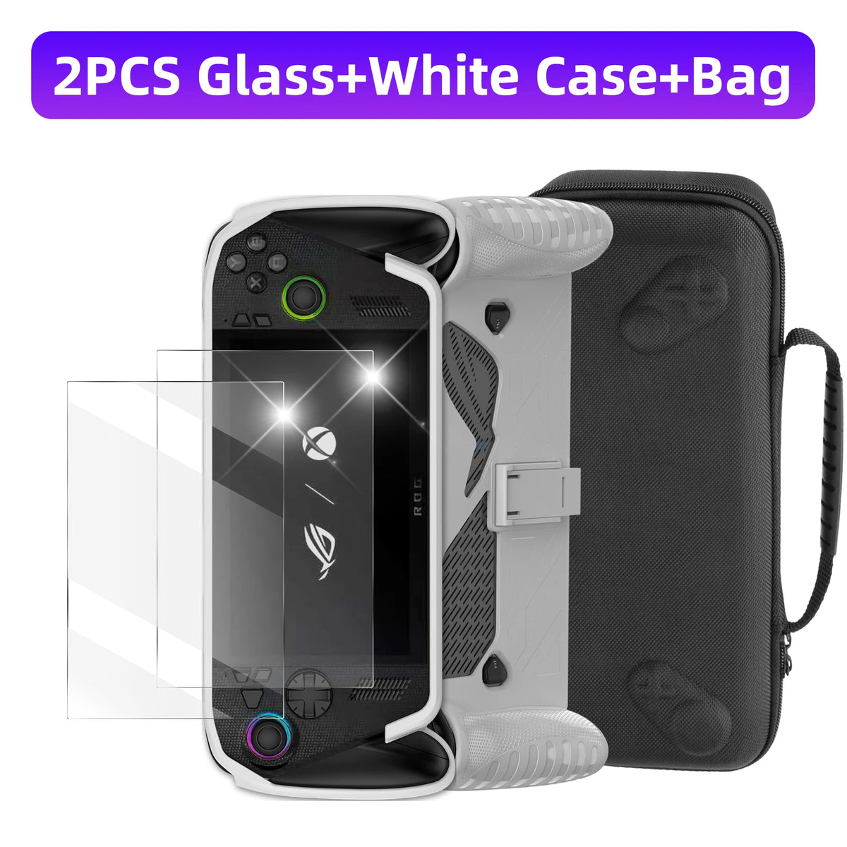 3 in 1 Accessories Kit for ROG Xbox Ally / Ally X Protective Case with Screen Protector and Carrying Bag Travel Storage