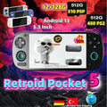 Retroid Pocket 5 Handheld Game Console Video Player Retro Android 13 RP5 5.5 Inch OLED Touch Screen Wifi Bluetooth PSP PS2 Gift