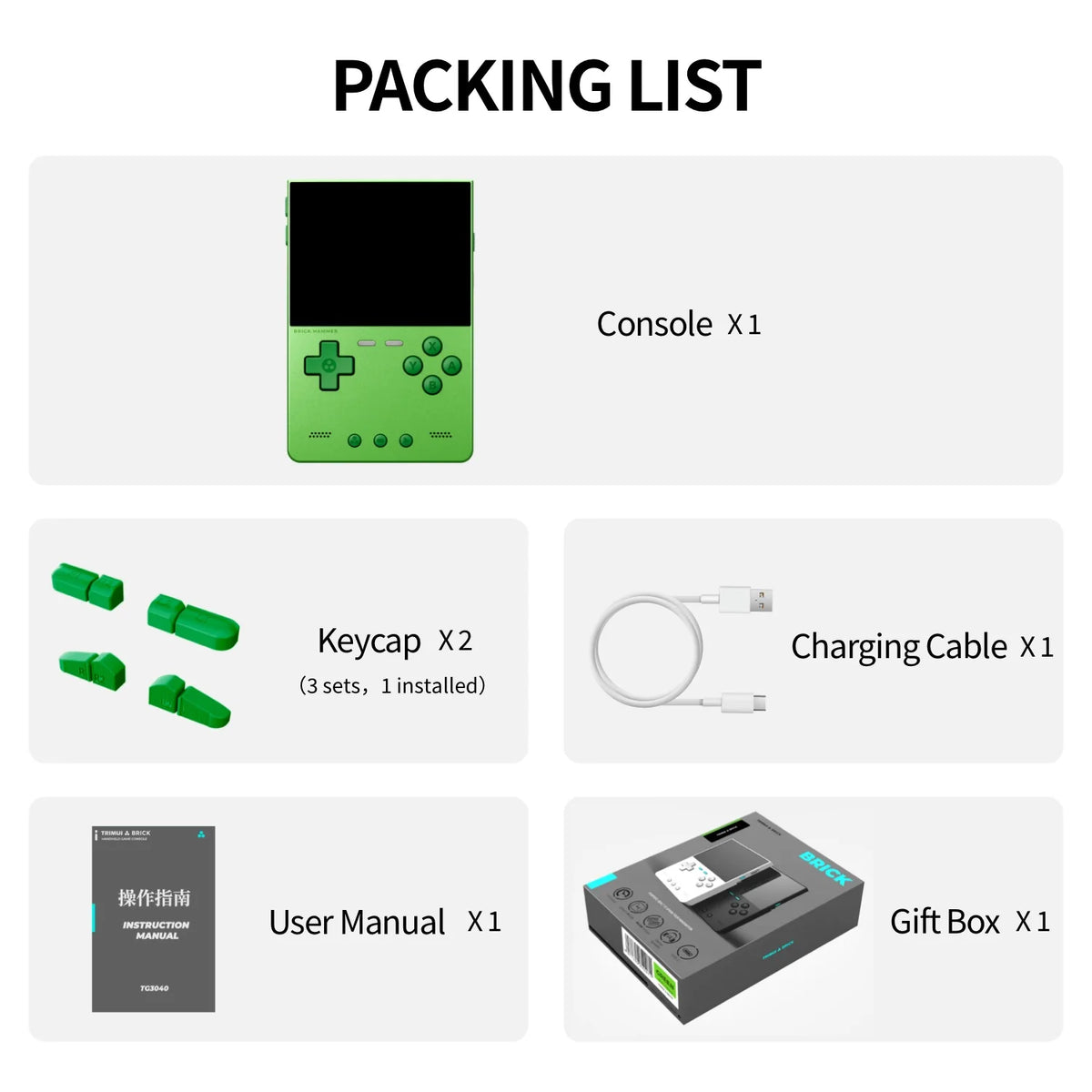 AMPOWN TRIMUI BRICK Metal Retro Games Console Portable Handheld Game Player CNC 3.2 IPS Screen Linux System Video Gaming Device