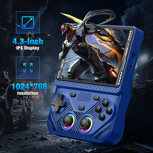 iGameConsole RG43V Pro Best Premium Retro Handheld Console 2026 | 22000 Preloaded GBA SNES PS1 Games Plug and Play | Back to School Gift for Kids Adults Dad | 4.3 Inch IPS Linux 64GB Emulator Console | Nostalgic Classic Gaming Childhood Memories