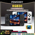 POWKIDDY RGB30 Portable Handheld Game Console 4 Inch Ips Screen Built-in WIFI RK3566 Open-Source Retro HD Console 450 PSP Games