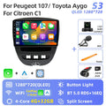 Android 16 2 Din Car Multimedia Player For Peugeot 107 Toyota Aygo Citroen C1 2005-2014 Head Unit Stereo GPS Navigation BT WIFI