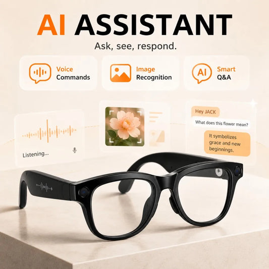 New AI Smart Glasses 13MP HD Camera 1200P Video  Multiple Languages Translation WiFi Sunglasses Bluetooth Call Music Men Women