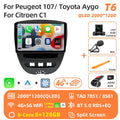 Android 16 2 Din Car Multimedia Player For Peugeot 107 Toyota Aygo Citroen C1 2005-2014 Head Unit Stereo GPS Navigation BT WIFI