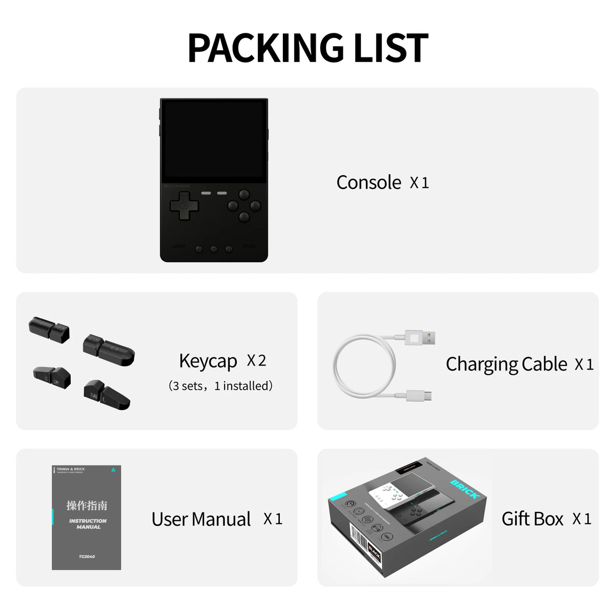TRIMUI BRICK Hammer CNC Metal Retro Handheld Console 3.2" 1024x768 IPS A133P Linux Mood LED Free Keycap 3000mAh Open-Source Gift