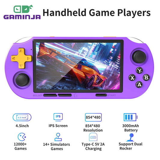 iGameConsole GAMINJA ANS16 Best Retro Handheld Gaming Console 2026 | 10000 Preloaded GBA SNES PS1 Games Plug and Play | Back to School Gift for Kids Adults Dad | 4.5 Inch IPS Linux 64GB Emulator Console | Nostalgic Classic Gaming Childhood Memories