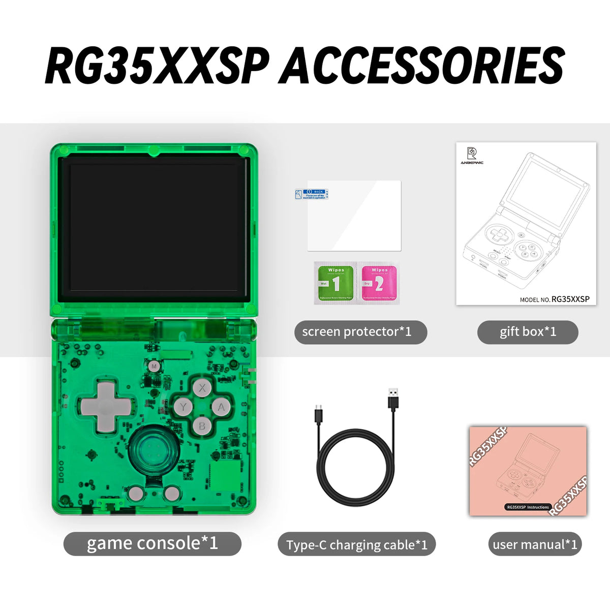 Anbernic RG35XXSP 3.5'' IPS Screen Flip Handheld Console Linux System HDMI-compatible TV Output  64G