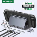 UGREEN Steam Deck Dock 6/9Ports USB C Gaming HUB Foldable Stand 4K HDMI/DisplayPort RJ45 100W 5/10Gbps USB A&C for Rog Legion Gp